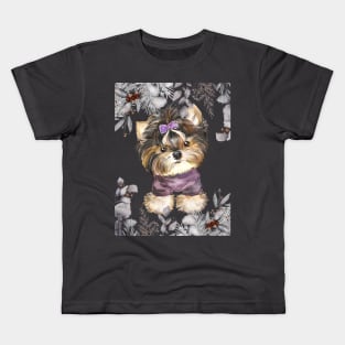 Cute Yorkshire terrier Kids T-Shirt